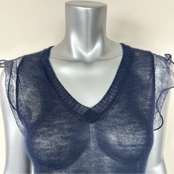 Nina Ricci women cashmere top with laces size M Authentic - Picture 2 of 9